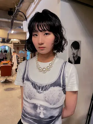 ショート パーマ パーマ/レイヤー 岩山丈一郎のヘアスタイル