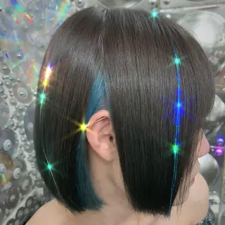 セミロング カラー ヘアアレンジ haco+所属・🌈派手髪エクステ ブレイズ🌈ひろとのヘアスタイル