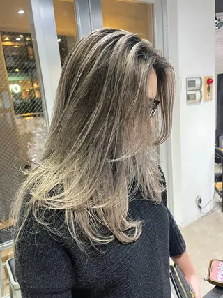ロング 山影✨バレイヤージュ ハイライト✨メンズ◎のヘアスタイル