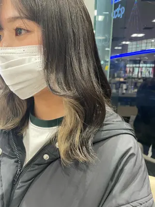 セミロング カラー クロスパーマ/うる艶 カラー/Kurumiのヘアスタイル