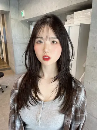 ロング カラー 韓国レイヤー/透明感 /髪質改善/アジキのヘアスタイル