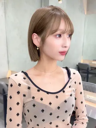 ショート カラー 莉乃/縮毛矯正/髪質 改善/艶カラーのヘアスタイル