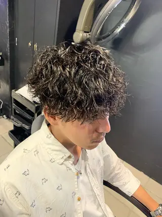 ショート メンズ メンズパーマ/難波/ 心斎橋　室園亮佑のヘアスタイル