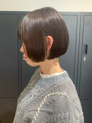 ショート カラー 川崎ショート　ボブ 朝ラクパーマ横山大樹のヘアスタイル