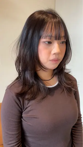 セミロング 💞暖色艶カラー/ ホウツキカナ🍒のヘアスタイル