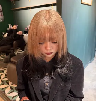 ミディアム カラー もりやま りりかのヘアスタイル