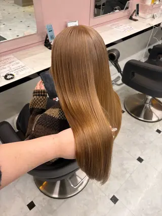 ロング カラー 透明感ベージュカラー 🪞上野🪞AIのヘアスタイル