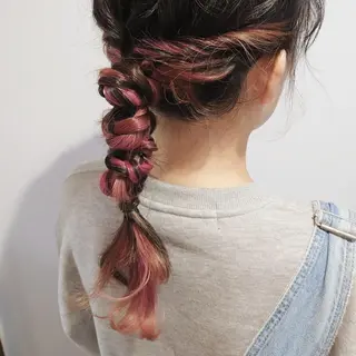 ロング カラー ヘアアレンジ かわい ゆうな 髪質改善/縮毛矯正のヘアスタイル