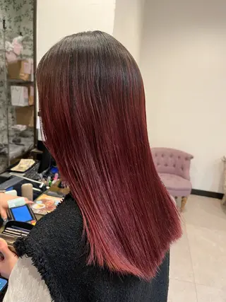 ロング 赤み消しカラー 🩵かりんのヘアスタイル