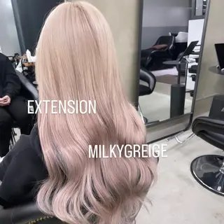 ロング カラー エクステ🩵ブリーチ 韓国ヘア🩵KAEのヘアスタイル