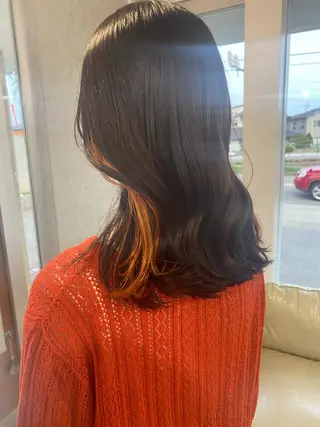 セミロング カラー en⁺　trust所属・レノ/en trust/金沢市のヘアスタイル