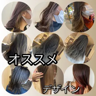 セミロング カラー salowin梅田茶屋町suite所属・ハイトーンヘア/ 島崎　タクミのヘアスタイル