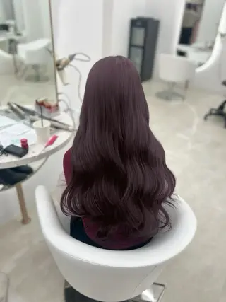 ロング カラー shu ラベンダー/ピンクのヘアスタイル