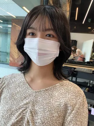 ミディアム カラー 透明感/オリーブ/ グレージュ/YUKAのヘアスタイル