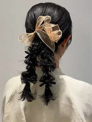 セミロング ヘアアレンジ GOTODAY SHAiRE SALON所属・札幌 ヘアアレンジ 🍎 タナカセリナのヘアスタイル