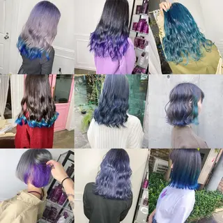 ミディアム カラー JuNブリーチに 縮毛矯正するプロのヘアスタイル