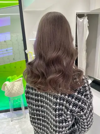 セミロング カラー 💖韓国×王道 ハイトーン💖のヘアスタイル