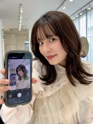 ミディアム カラー SOYON 🤍CHIZU🤍.のヘアスタイル