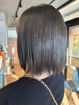 ショート カラー 🎀ワンレンボブ🎀 ワンカラー　あゆみのヘアスタイル