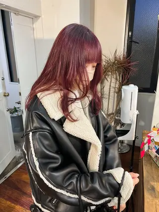 セミロング カラー 水野 雪 /パーマ/暖色カラーのヘアスタイル