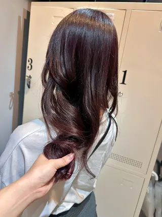 セミロング カラー 縮毛矯正+モテカラー 🎀✨MIHOのヘアスタイル