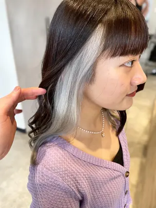 セミロング カラー ブロンド×ハイトーン ／遠藤将太のヘアスタイル