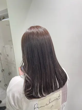 セミロング カラー ヘアアレンジ 顔まわりカット の達人のヘアスタイル