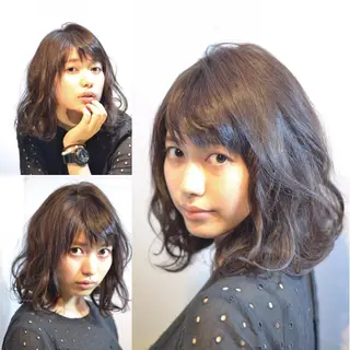 ミディアム カラー 大木 拓瑞のヘアスタイル