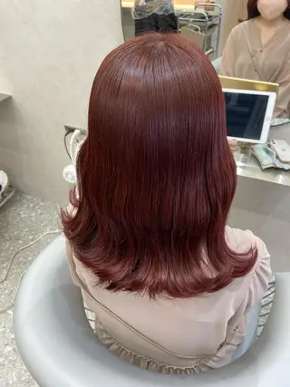 セミロング カラー 新宿/韓国ヘア 中明度カラー/かやのヘアスタイル