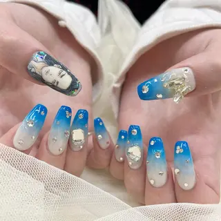 ロング ネイル 池袋痛ネイル Nok. 渡辺のネイルデザイン