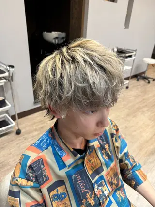 ショート カラー メンズ パーマ/髪質改善 山口泰広のヘアスタイル