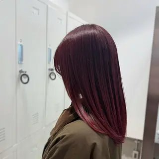 セミロング カラー 縮毛矯正+モテカラー 🎀✨MIHOのヘアスタイル