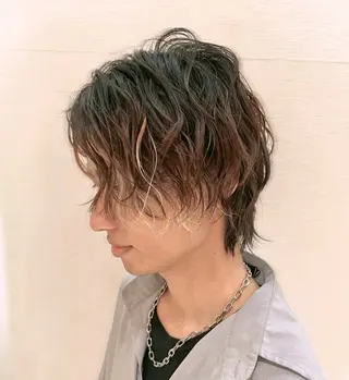 ミディアム パーマ メンズ メンズパーマ特化型 /京橋/栗野京弥のヘアスタイル
