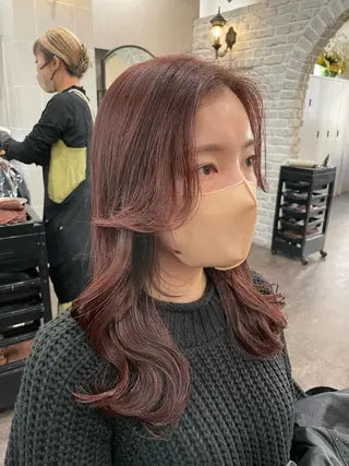 セミロング カラー レイヤー/艶カラー 🫧守利のヘアスタイル