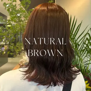 セミロング カラー ハイトーン/暖色/ 眉/メイク/Rinaのヘアスタイル