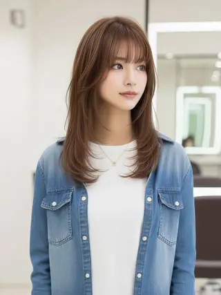 セミロング 梅田/ツヤ髪レイヤー Maiのヘアスタイル