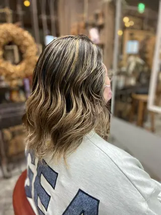 セミロング カラー 新田龍之輔 →メンズ／派手髪のヘアスタイル