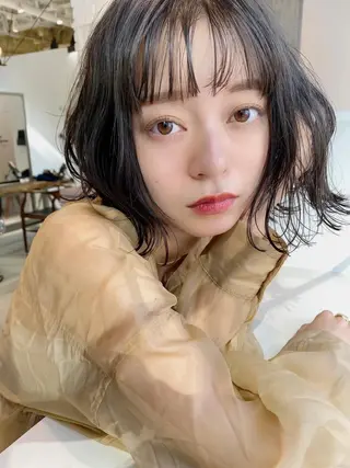 ミディアム カラー fifth所属・センターパート／マッ シュ／パーマ　あさみのヘアスタイル