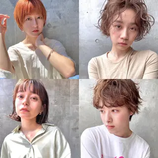 ショート カラー パーマ ヘアアレンジ 【ダメージレス施術】 【透明感】北村 拓也のヘアスタイル