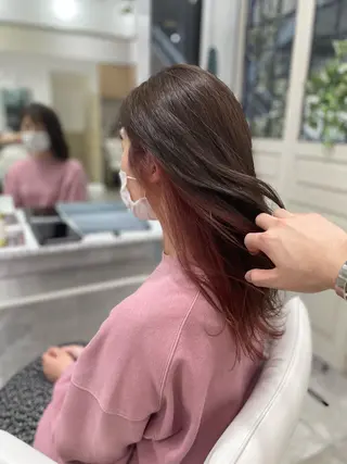 ロング カラー ヘアアレンジ メンズパーマ 特化中澤のヘアスタイル