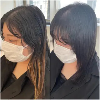 セミロング カラー 💈髪質改善メニュー 佐藤 萌💈のヘアスタイル