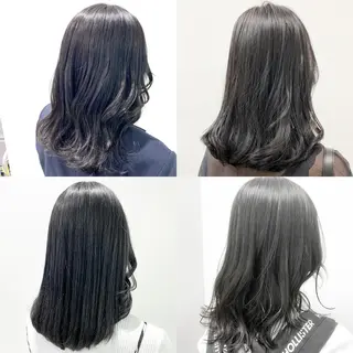 セミロング カラー パーマ ヘアアレンジ ネイル マツエク・マツパ 韓国風ベージュ🤎 赤みなし🌿横浜🤎のヘアスタイル
