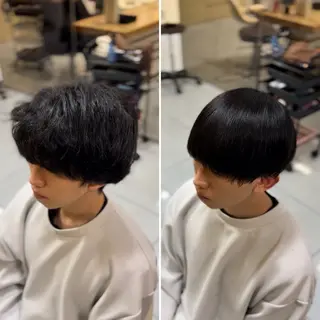 ショート パーマ メンズ 🔮メンズ縮毛矯正 毛流れパーマ💎竹永のヘアスタイル