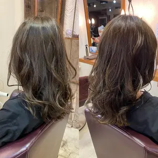 セミロング カラー ヘアアレンジ SALOWIN京都河原町Suite店所属・外国人風レイヤー/ ハイトーンSHUのヘアスタイル