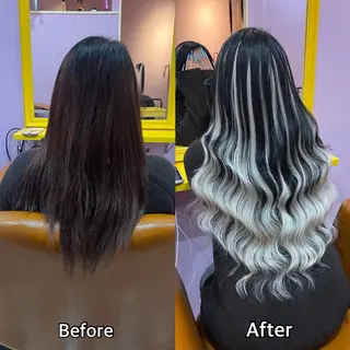 ロング シール＋ちび編み込み エクステ梅田🐨のヘアスタイル