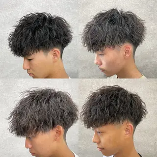 ショート カラー パーマ ヘアアレンジ メンズ キッズ 🔥メンズパーマ🔥 菅原楓のヘアスタイル