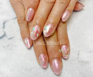 ネイル ネイルリボン 受付スタッフのネイルデザイン