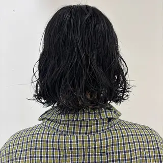 ミディアム パーマ 竹脇 美奈のヘアスタイル