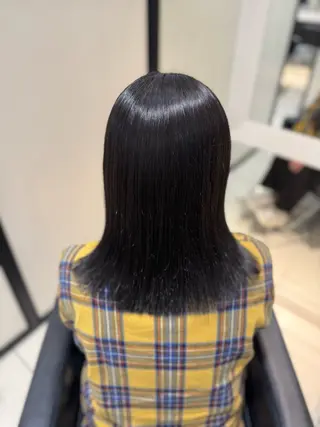 セミロング カラー パーマ グレージュ/透明感/ 韓国ヘア/RISAのヘアスタイル