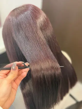 セミロング カラー 韓国×髪質改善カラー 💎hinaのヘアスタイル